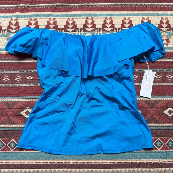 NWT Trina Turk Vibrant Blue Ruffle Tankini size 10